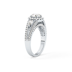 Round Cut 0.62 Carat Moissanite Ring – Cluster Setting in Gold