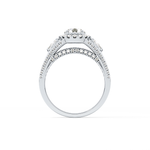 Round Cut 0.62 Carat Moissanite Ring – Cluster Setting in Gold