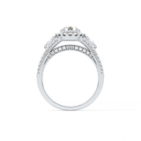 Round Cut 0.62 Carat Moissanite Ring – Cluster Setting in Gold