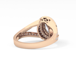 Oval Cut 0.91 Carat Moissanite Ring – Double Halo and Pave Setting in Gold