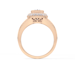Oval Cut 0.91 Carat Moissanite Ring – Double Halo and Pave Setting in Gold