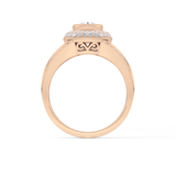 Oval Cut 0.91 Carat Moissanite Ring – Double Halo and Pave Setting in Gold
