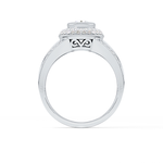 Oval Cut 0.91 Carat Moissanite Ring – Double Halo and Pave Setting in Gold