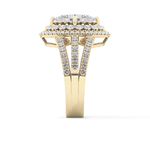 Marquise Cut 1.5 Carat Moissanite Ring – Double Halo and Pave Setting in Gold