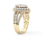 Marquise Cut 1.5 Carat Moissanite Ring – Double Halo and Pave Setting in Gold