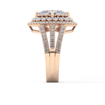 Marquise Cut 1.5 Carat Moissanite Ring – Double Halo and Pave Setting in Gold