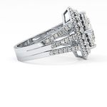 Marquise Cut 1.5 Carat Moissanite Ring – Double Halo and Pave Setting in Gold