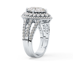 Marquise Cut 1.5 Carat Moissanite Ring – Double Halo and Pave Setting in Gold
