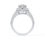 Marquise Cut 1.5 Carat Moissanite Ring – Double Halo and Pave Setting in Gold