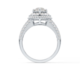 Marquise Cut 1.5 Carat Moissanite Ring – Double Halo and Pave Setting in Gold