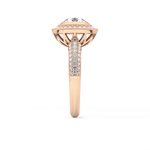 Round Cut 0.09 Carat Moissanite Ring – Halo and Pave Setting in Gold