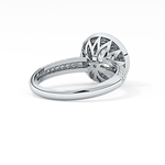 Round Cut 0.09 Carat Moissanite Ring – Halo and Pave Setting in Gold