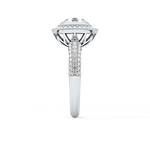 Round Cut 0.09 Carat Moissanite Ring – Halo and Pave Setting in Gold
