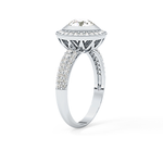 Round Cut 0.09 Carat Moissanite Ring – Halo and Pave Setting in Gold