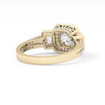 Round Cut 1.28 Carat Moissanite Ring – Cluster Setting in Gold