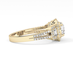 Round Cut 1.28 Carat Moissanite Ring – Cluster Setting in Gold