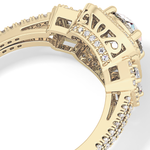 Round Cut 1.28 Carat Moissanite Ring – Cluster Setting in Gold