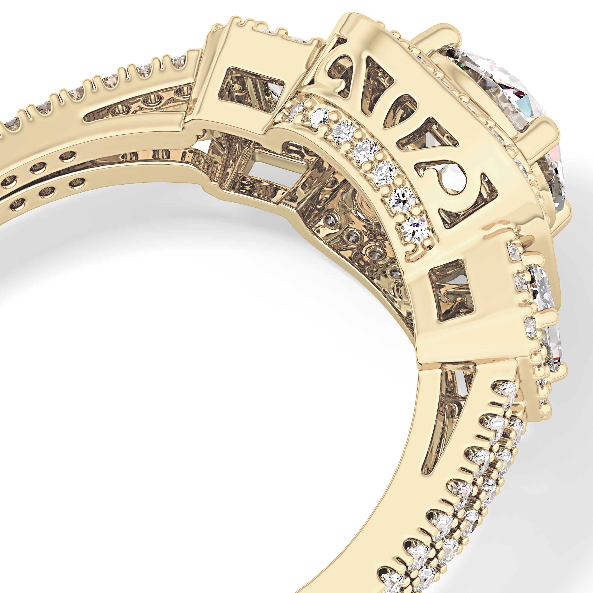 Round Cut 1.28 Carat Moissanite Ring – Cluster Setting in Gold