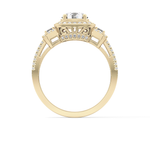 Round Cut 1.28 Carat Moissanite Ring – Cluster Setting in Gold