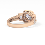 Round Cut 1.28 Carat Moissanite Ring – Cluster Setting in Gold