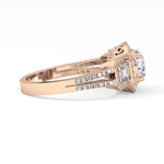Round Cut 1.28 Carat Moissanite Ring – Cluster Setting in Gold