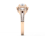 Round Cut 1.28 Carat Moissanite Ring – Cluster Setting in Gold