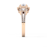Round Cut 1.28 Carat Moissanite Ring – Cluster Setting in Gold