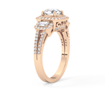 Round Cut 1.28 Carat Moissanite Ring – Cluster Setting in Gold