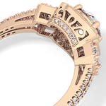 Round Cut 1.28 Carat Moissanite Ring – Cluster Setting in Gold