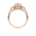 Round Cut 1.28 Carat Moissanite Ring – Cluster Setting in Gold