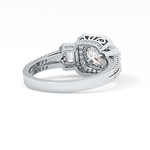 Round Cut 1.28 Carat Moissanite Ring – Cluster Setting in Gold