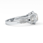 Round Cut 1.28 Carat Moissanite Ring – Cluster Setting in Gold
