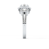 Round Cut 1.28 Carat Moissanite Ring – Cluster Setting in Gold