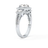 Round Cut 1.28 Carat Moissanite Ring – Cluster Setting in Gold