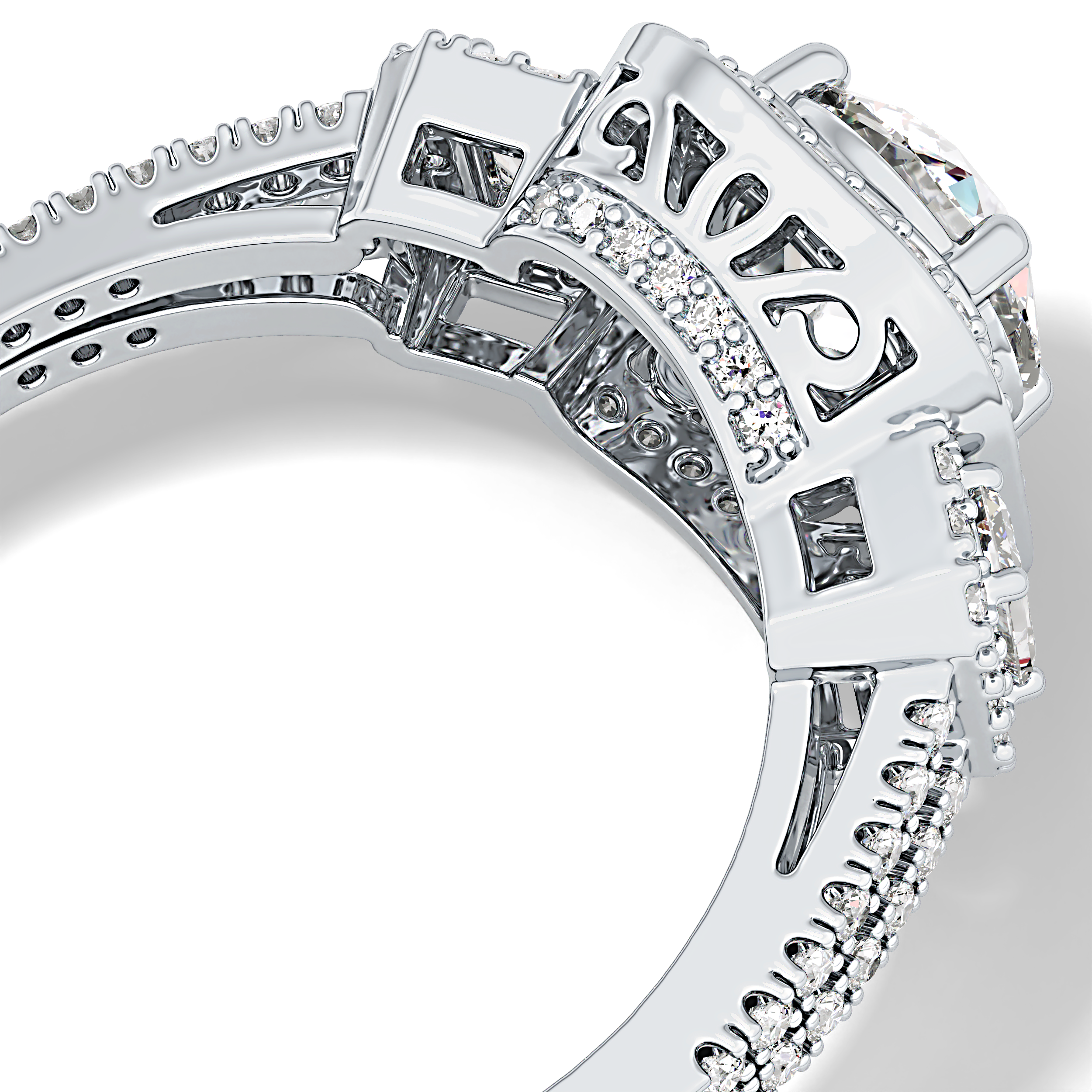 Round Cut 1.28 Carat Moissanite Ring – Cluster Setting in Gold