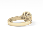 Round Cut 0.46 Carat Moissanite Ring – Double Halo and Pave Setting in Gold