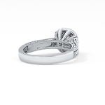 Round Cut 0.46 Carat Moissanite Ring – Double Halo and Pave Setting in Gold