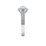 Round Cut 0.46 Carat Moissanite Ring – Double Halo and Pave Setting in Gold