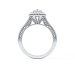 Round Cut 0.46 Carat Moissanite Ring – Double Halo and Pave Setting in Gold