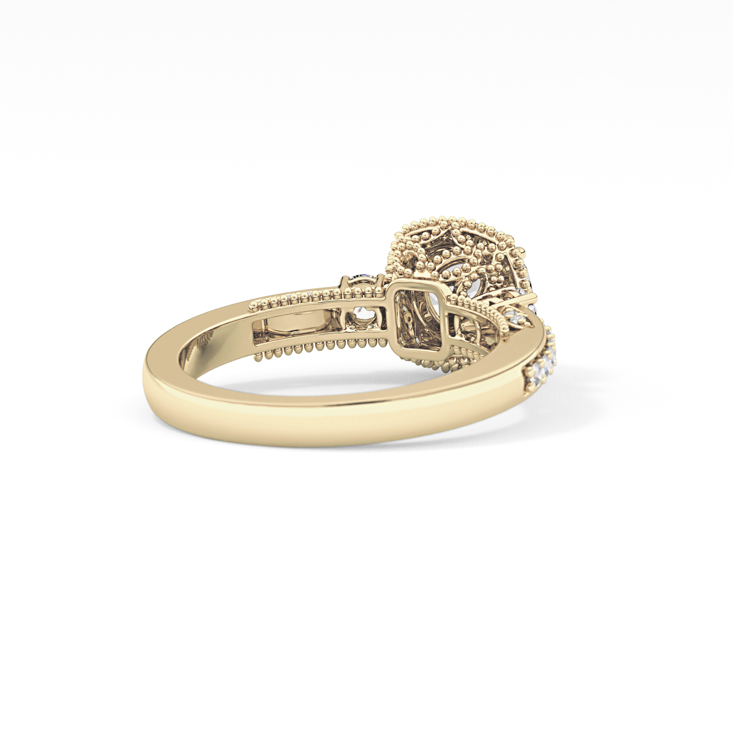 Round Cut 1.05 Carat Moissanite Ring – Cluster Setting in Gold
