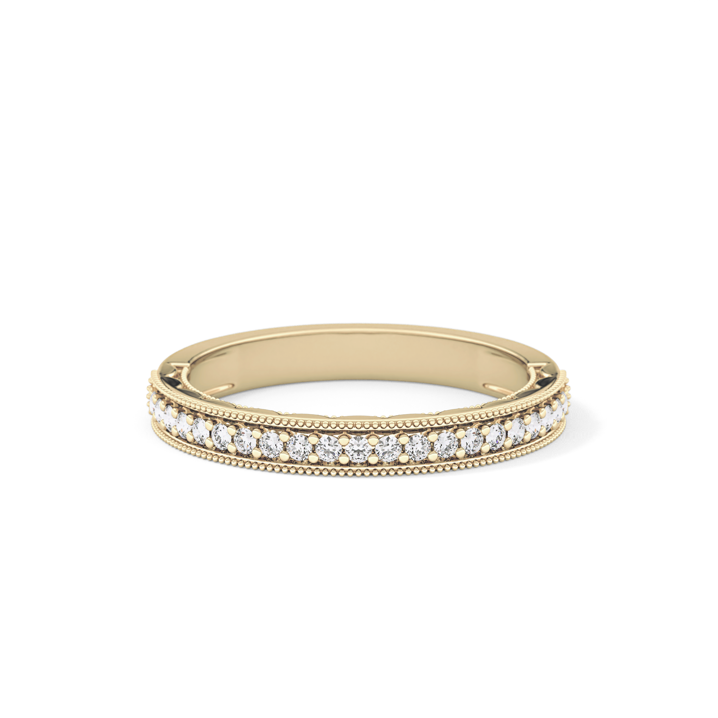 Half Eternity Wedding Band with 0.17 TCW Round Cut Moissanite – Yellow, White, or Rose Gold