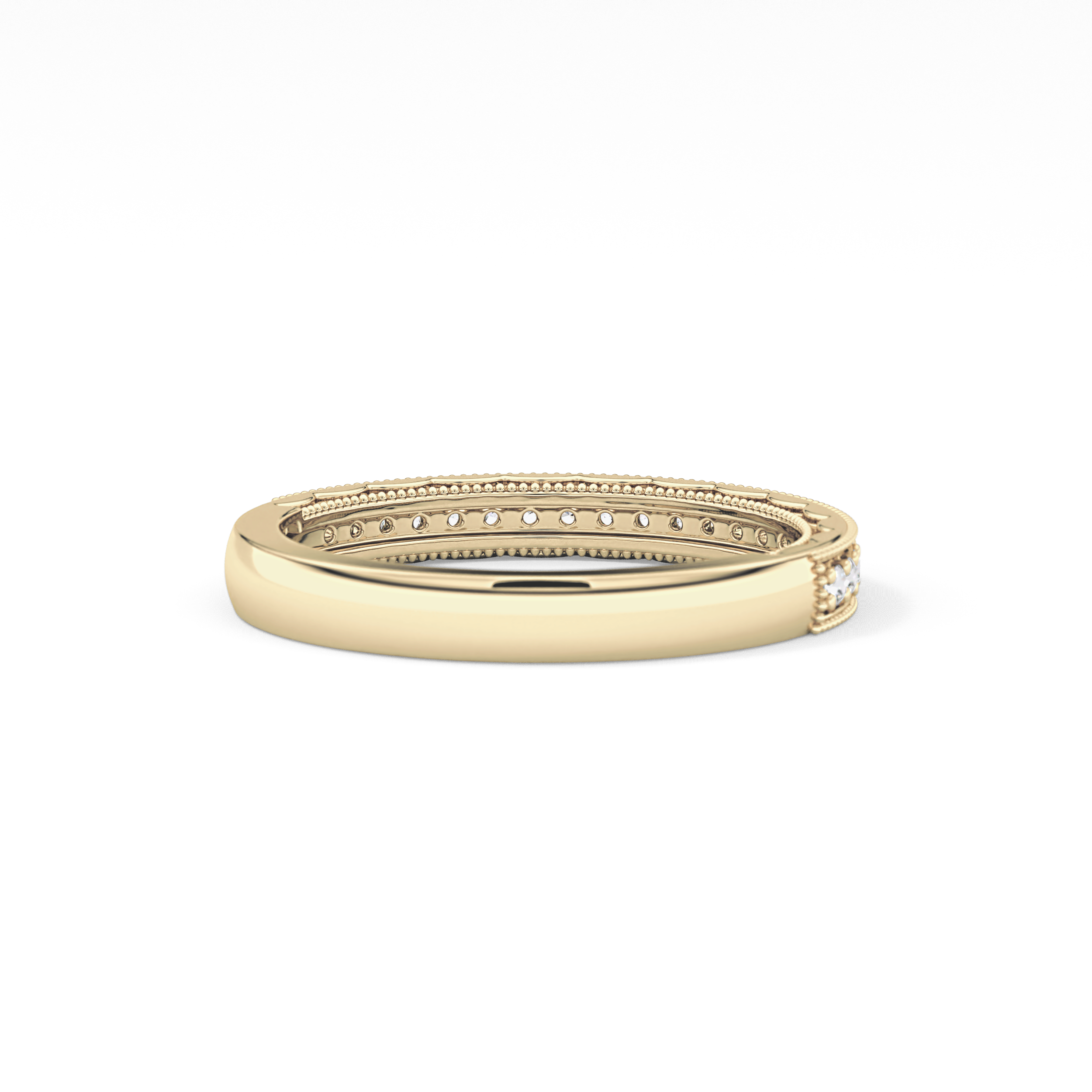 Half Eternity Wedding Band with 0.17 TCW Round Cut Moissanite – Yellow, White, or Rose Gold