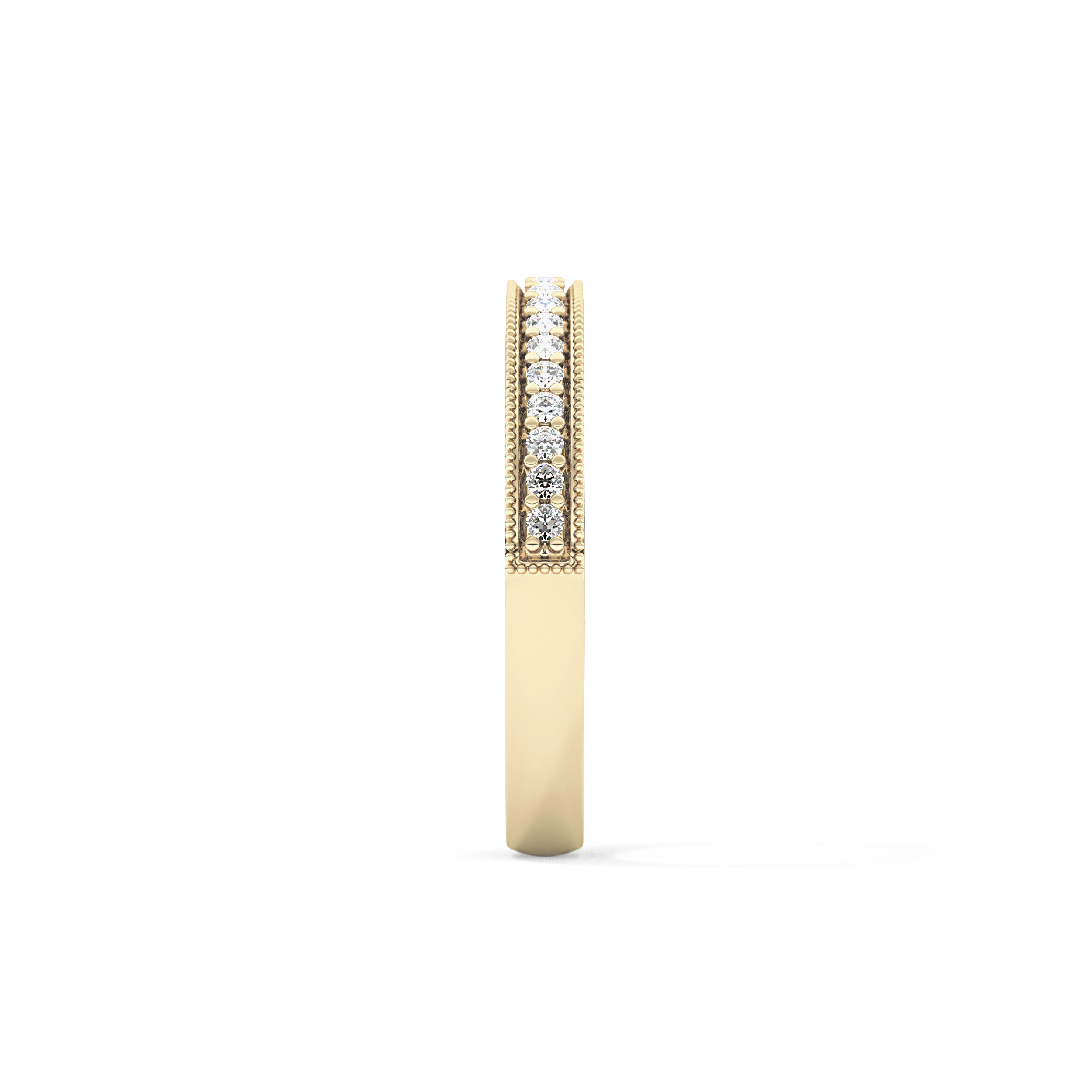 Half Eternity Wedding Band with 0.17 TCW Round Cut Moissanite – Yellow, White, or Rose Gold