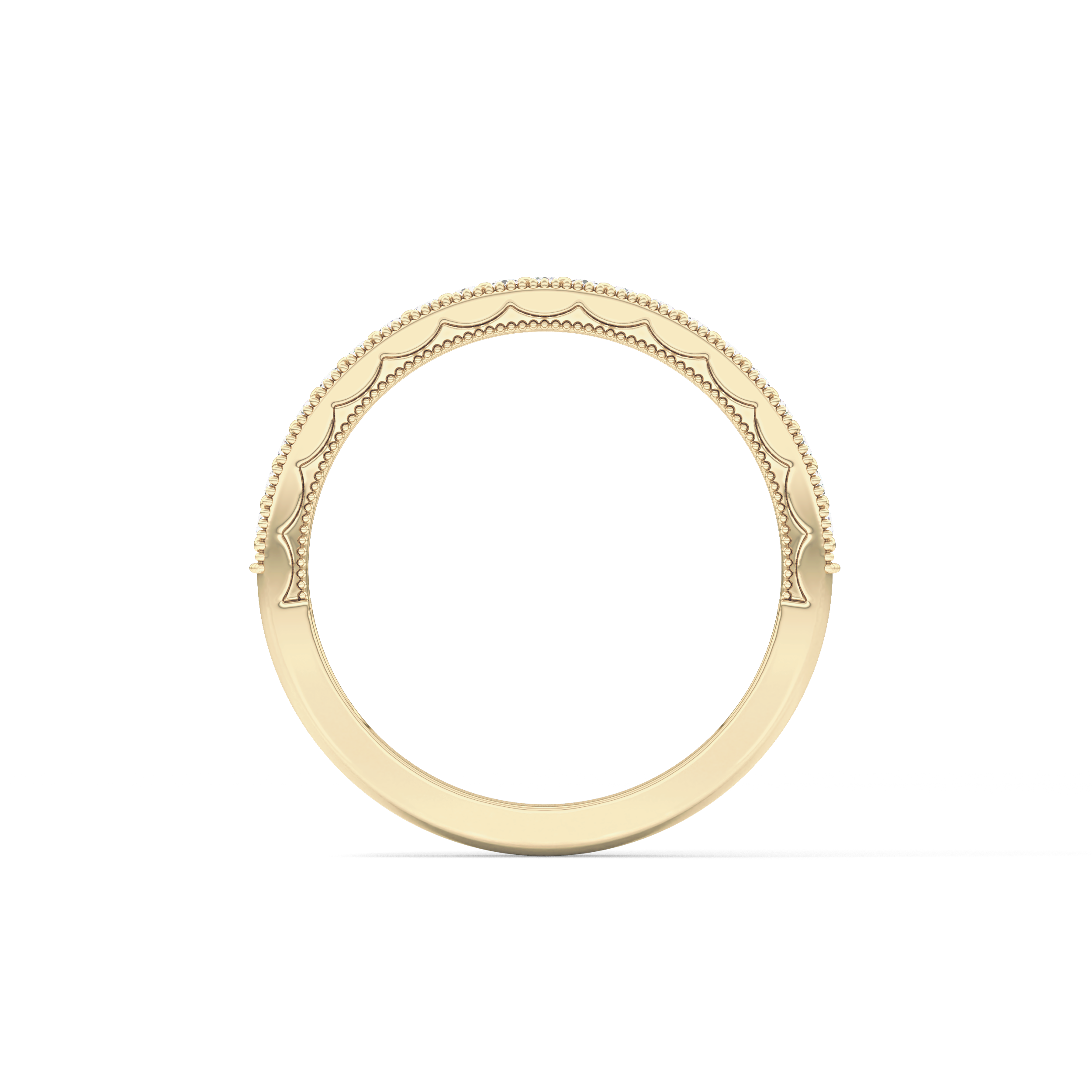 Half Eternity Wedding Band with 0.17 TCW Round Cut Moissanite – Yellow, White, or Rose Gold