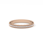 Half Eternity Wedding Band with 0.17 TCW Round Cut Moissanite – Yellow, White, or Rose Gold