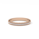 Half Eternity Wedding Band with 0.17 TCW Round Cut Moissanite – Yellow, White, or Rose Gold