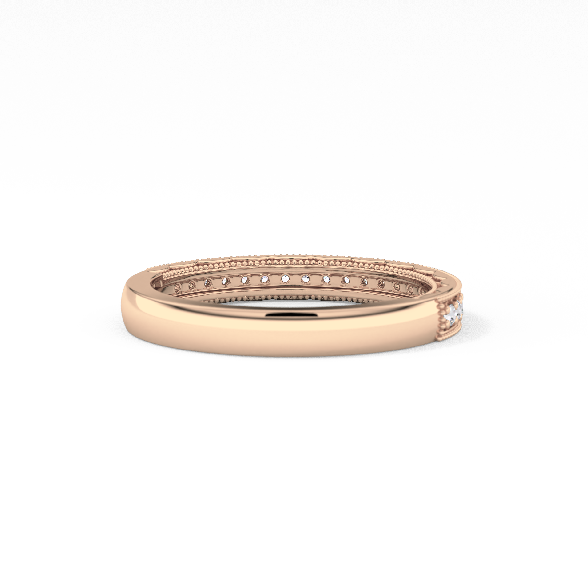 Half Eternity Wedding Band with 0.17 TCW Round Cut Moissanite – Yellow, White, or Rose Gold