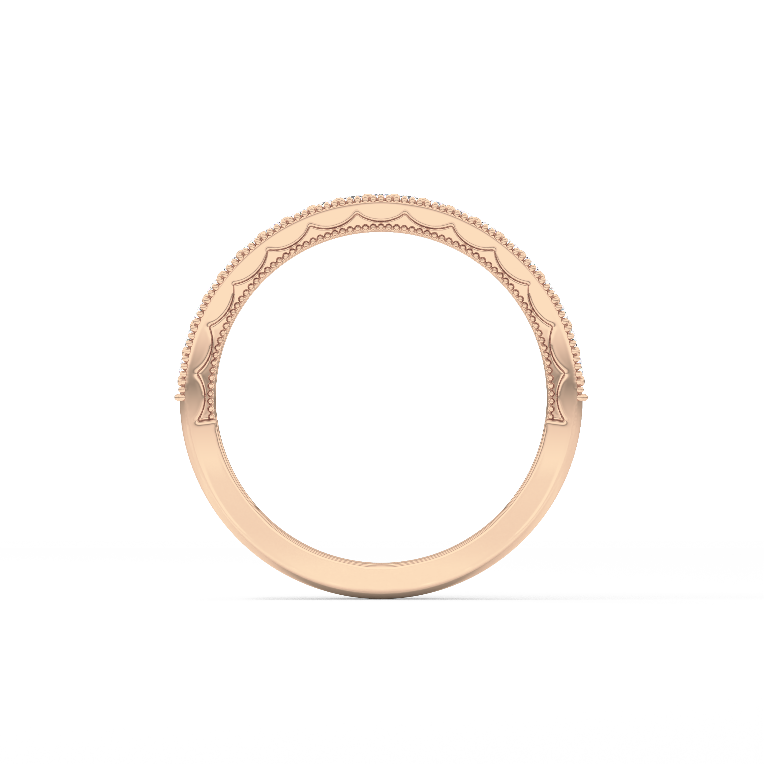 Half Eternity Wedding Band with 0.17 TCW Round Cut Moissanite – Yellow, White, or Rose Gold