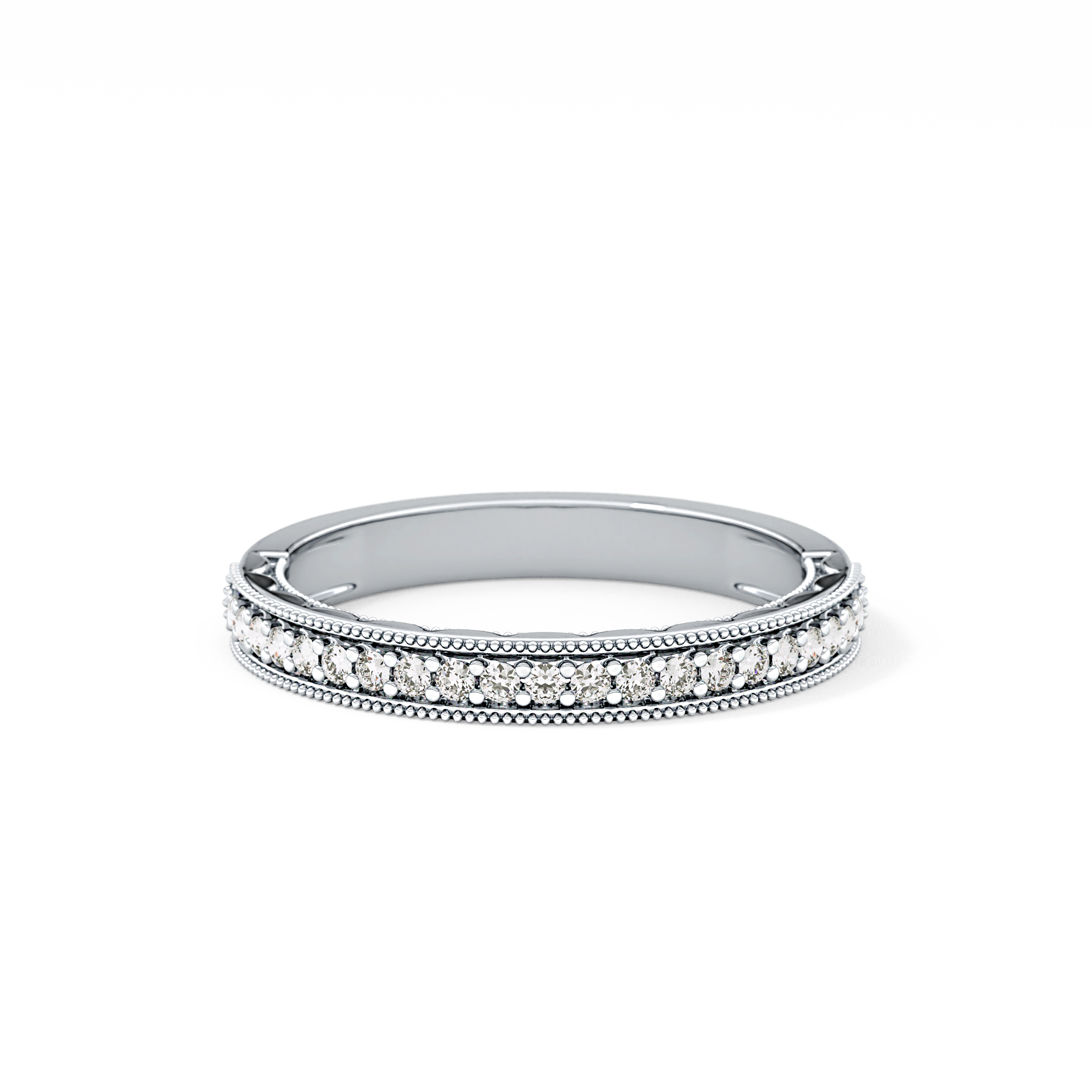 Half Eternity Wedding Band with 0.17 TCW Round Cut Moissanite – Yellow, White, or Rose Gold