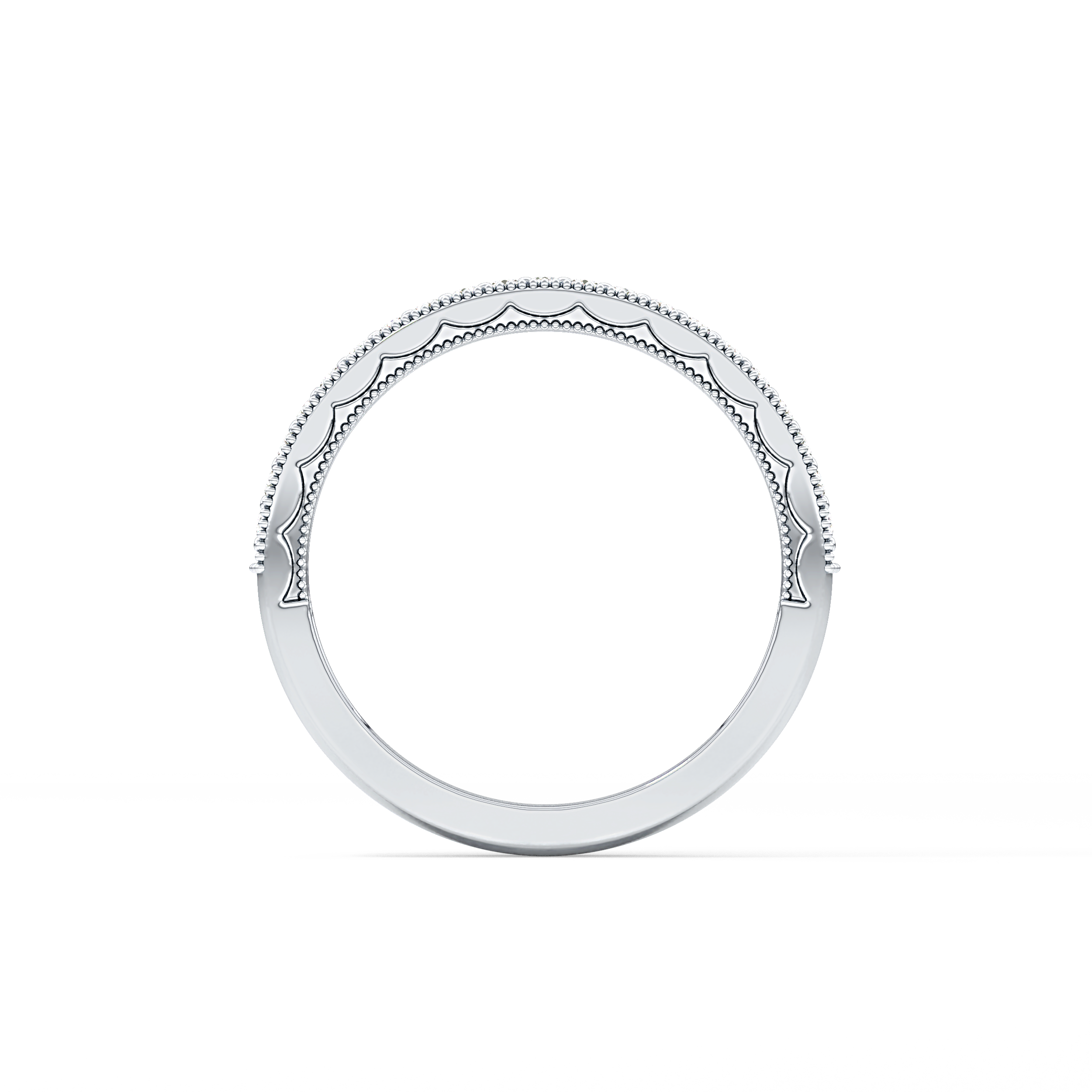 Half Eternity Wedding Band with 0.17 TCW Round Cut Moissanite – Yellow, White, or Rose Gold